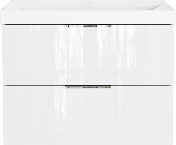 Бял гланцов стенен шкаф за мивка 81x65 cm Celano – Germania