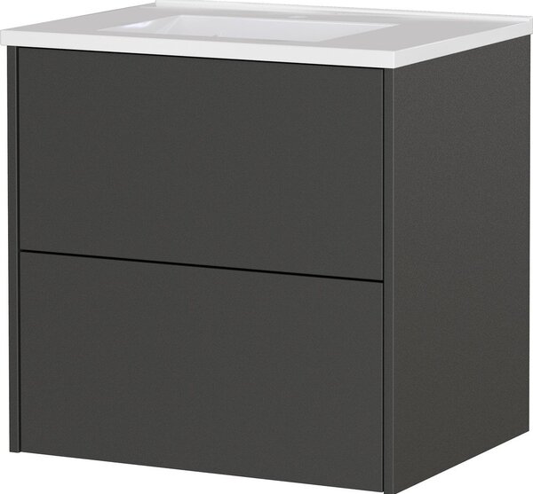 Антрацитен матов стенен шкаф за мивка 61x61 cm Bodera – Germania