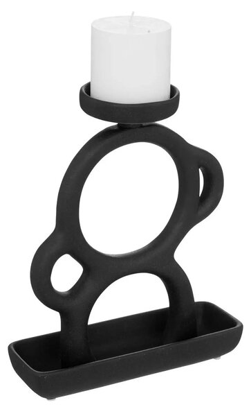 Свещник atmosphera Sab Olme, Керамика, Черен, 25 cm
