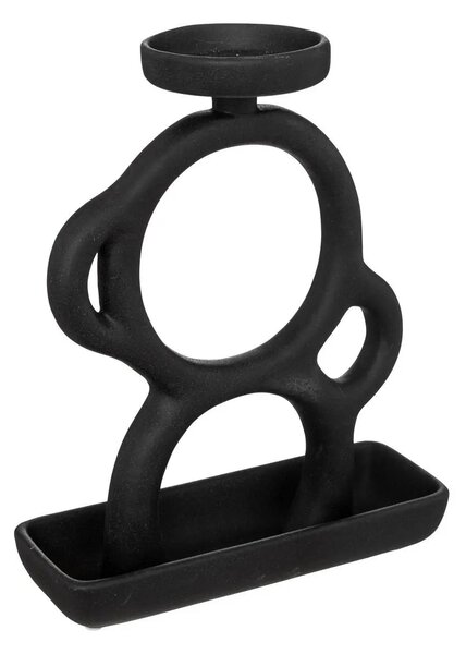 Свещник atmosphera Sab Olme, Керамика, Черен, 25 cm