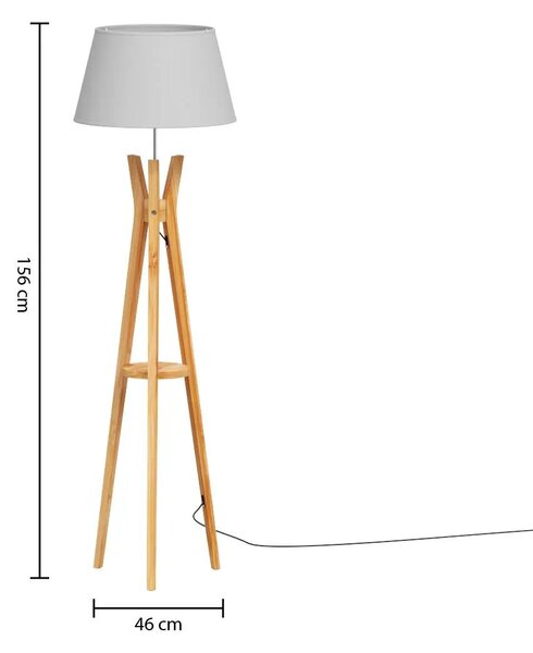 Лампион atmosphera Kalo, Бамбук, Бял, 156 cm