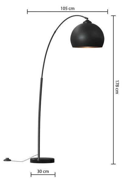 Лампион atmosphera Hyto, Метал и Мрамор, Черен, 177 cm