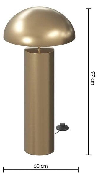 Лампион atmosphera Mushroom Cylinder, Метал, Златен, 97 cm