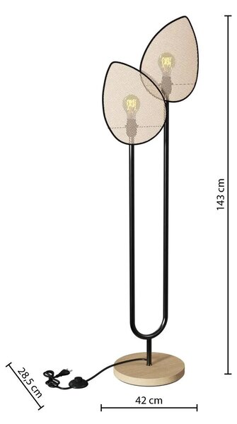 Лампион atmosphera Olme Design, Метал и Дърво, Естествен, 143 cm