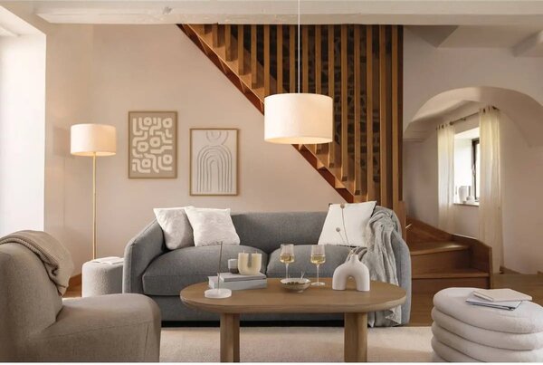 Лампион atmosphera Tina, Текстил, Бял, 150 cm