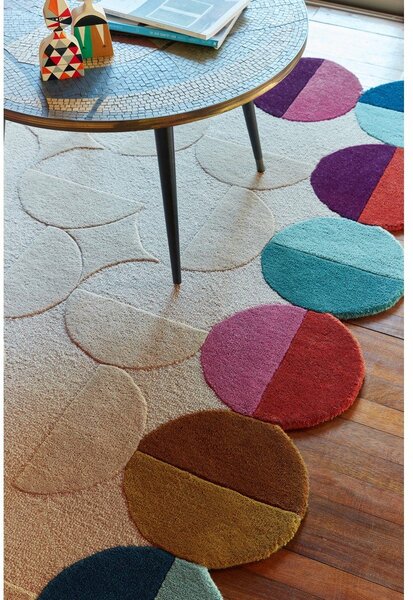 Бежов ръчно изработен вълнен килим 160x230 cm Mia Textured Scallop – Flair Rugs