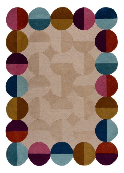 Бежов ръчно изработен вълнен килим 160x230 cm Mia Textured Scallop – Flair Rugs