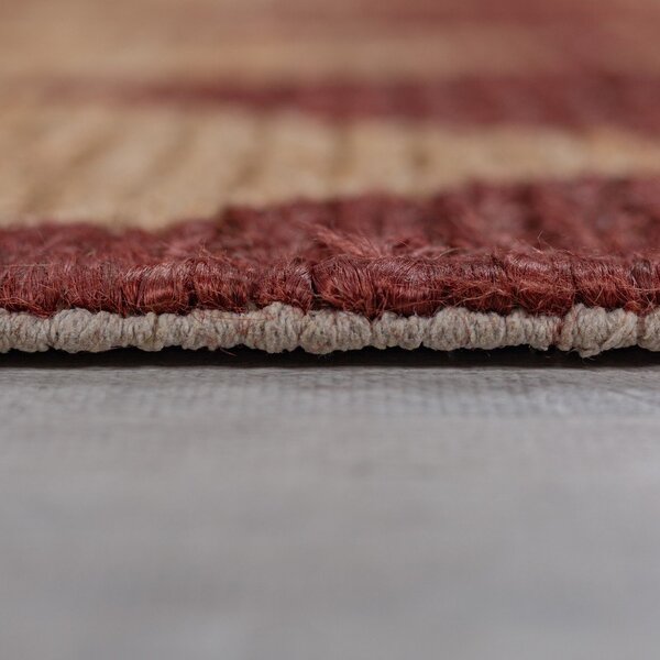 Теракотен ръчно изработен килим със смес от юта 120x170 cm Effie Diamond – Flair Rugs