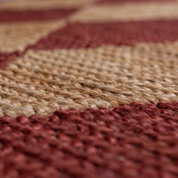 Теракотен ръчно изработен килим със смес от юта 120x170 cm Effie Diamond – Flair Rugs
