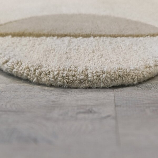 Сиво-бежов ръчно изработен вълнен килим 160x230 cm Mia Scallop Frame – Flair Rugs