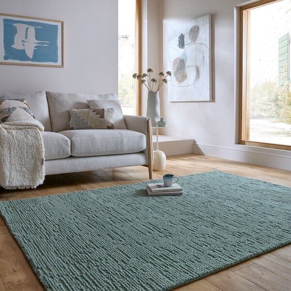 Сиво-син ръчно изработен вълнен килим 120x170 cm Harris Boucle – Flair Rugs