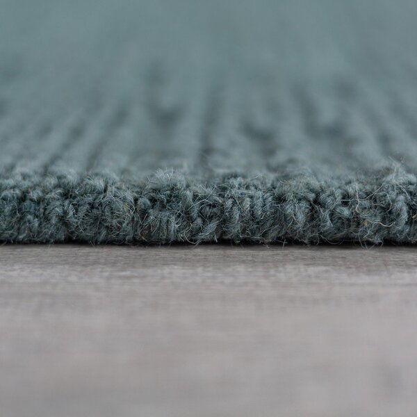Сиво-син ръчно изработен вълнен килим 120x170 cm Harris Boucle – Flair Rugs