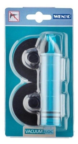 Комплект от 2 черни самоподдържащи се адаптера за стена и помпа Vacuum-Loc Classic Plus - Wenko