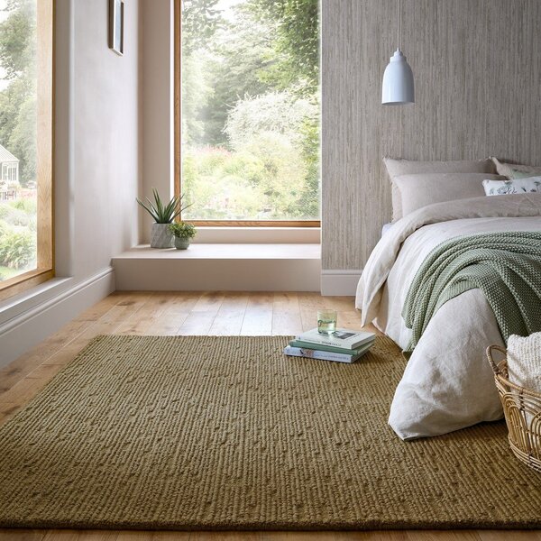 Ръчно изработен вълнен килим в цвят каки 120x170 cm Harris Boucle – Flair Rugs
