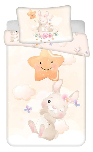 Жълто памучно детско спално бельо 100x135 cm Bunny "Star" – Jerry Fabrics