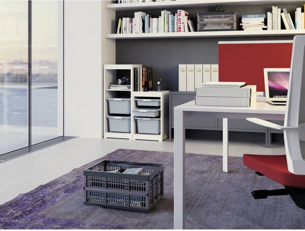 Сива пластмасова кутия за съхранение 47,5x34,5x23,5 cm Folding Crate – KIS