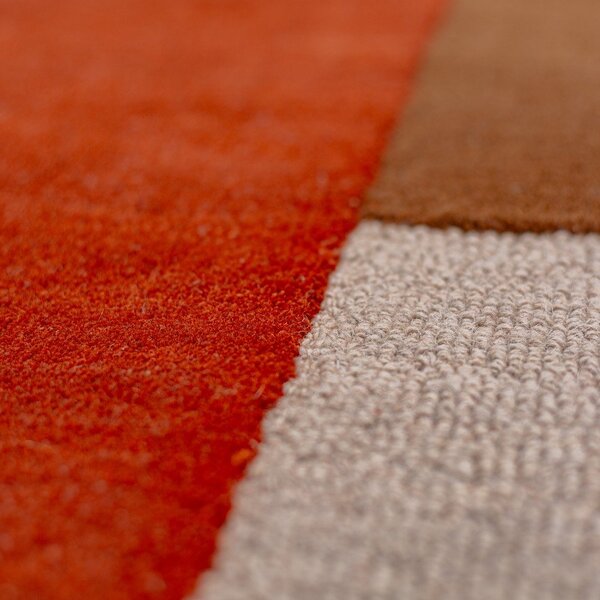 Ръчно изработен вълнен кръгъл килим в тухлен цвят ø 150 cm Mia Segment – Flair Rugs