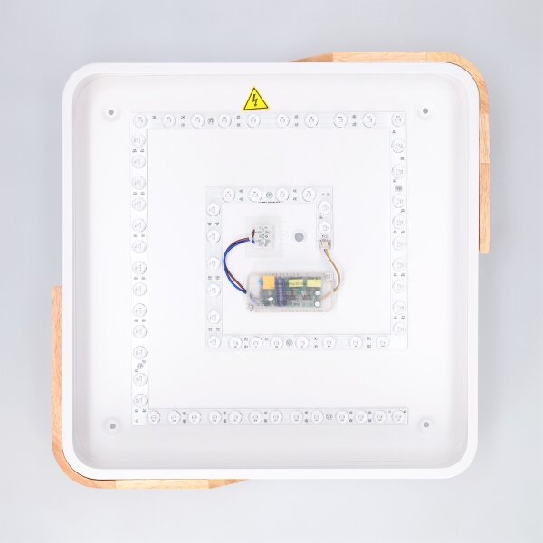 Brilagi - Димируемо LED осветително тяло PILANA LED/48W/230V дъб/бяло 42x42 см + дистанционно управление