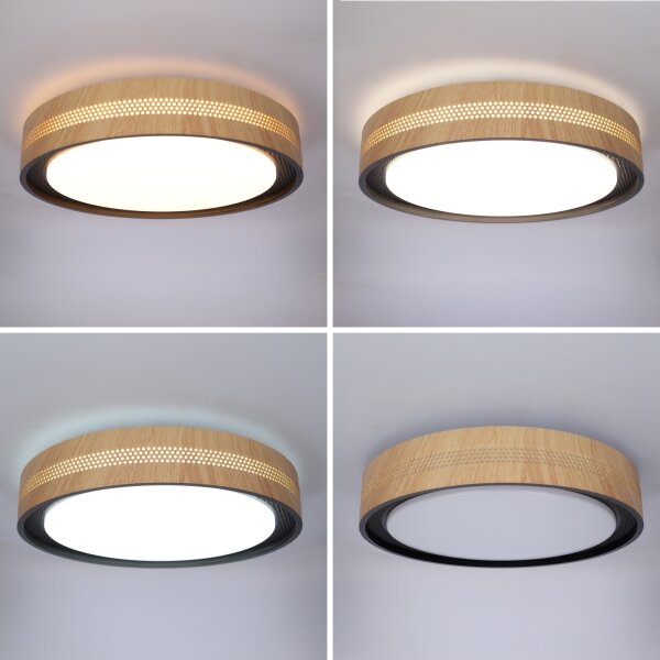 Brilagi - димируемо LED таванно осветително тяло COCI LED/48W/230V Ø 39 см дърво/черно+ДУ