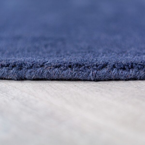 Син ръчно изработен вълнен кръгъл килим ø 150 cm Mia Segment – Flair Rugs