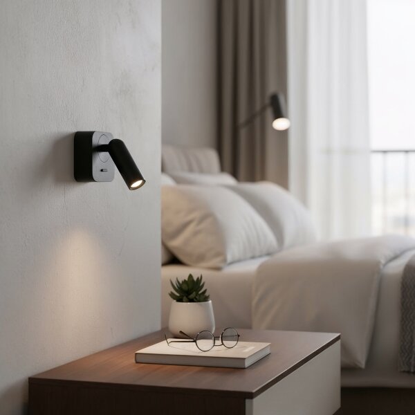 Ideal Lux - LED Стенен спот BEAN LED/3W/230V CRI 90 черен