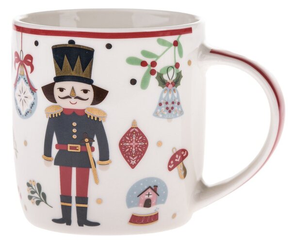 Бяла порцеланова чаша с коледен мотив 370 ml Jolly – Dakls