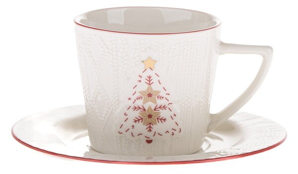 Бяла порцеланова чаша с коледен мотив 110 ml Xmas Tree – Dakls