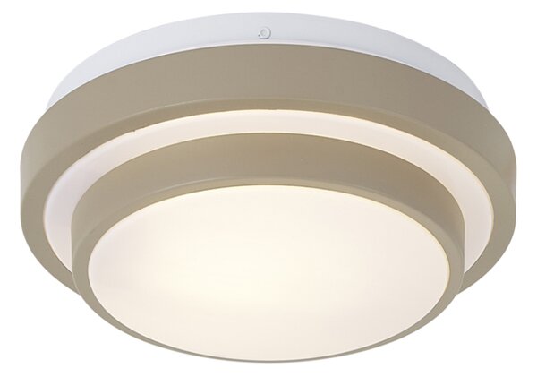 Модерна таванна лампа Taupe с бяло 25cm IP44 - Walden