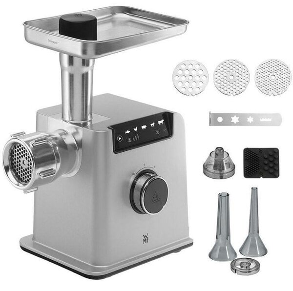 Месомелачка WMF 0417100011 Profi Plus, 3 перфорирани диска, 4 скоростни нива, 350W, сива