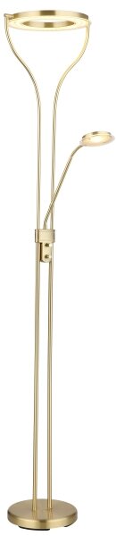 Globo 59038MD - LED димируема подова лампа EBRO 20W/230V + 4W 3000K месинг