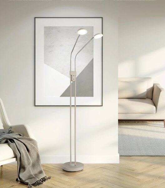 Globo 58504-2SSA-LED Димируема подова лампа SILVIO 2x6,5W/230V 2700/3350/4000K бежова