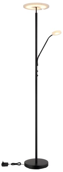Globo 59093S - LED димируема подова лампа STANFORD 28W/230V + 5W 3000K черна