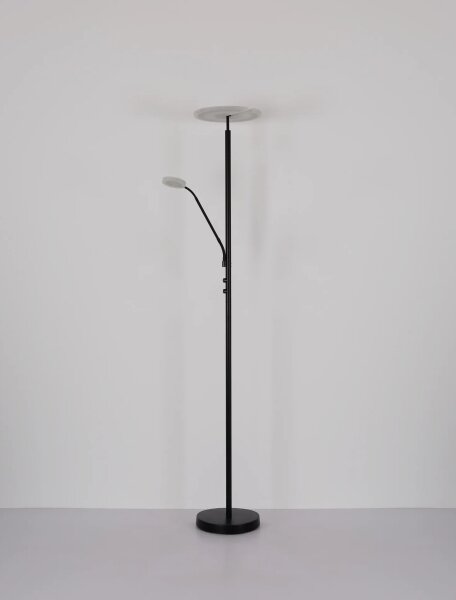 Globo 59093S - LED димируема подова лампа STANFORD 28W/230V + 5W 3000K черна