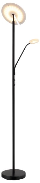 Globo 59093S - LED димируема подова лампа STANFORD 28W/230V + 5W 3000K черна