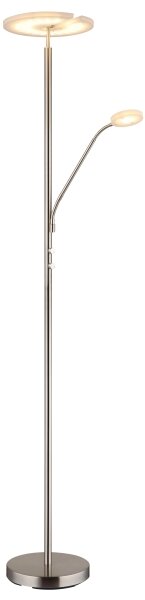 Globo 59093N - LED димируема подова лампа STANFORD 28W/230V + 5W 3000K в лъскав хром