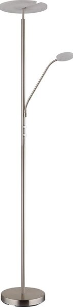 Globo 59093N - LED димируема подова лампа STANFORD 28W/230V + 5W 3000K в лъскав хром