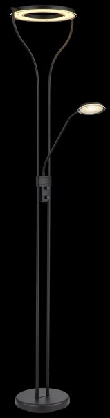 Globo 59038SD - LED димируема подова лампа EBRO 20W/230V + 4W 3000K черна