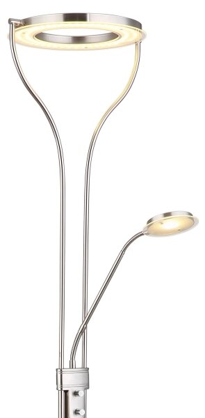 Globo 59038ND - LED димируема подова лампа EBRO 20W/230V + 4W матов хром