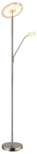 Globo 59093N - LED димируема подова лампа STANFORD 28W/230V + 5W 3000K в лъскав хром