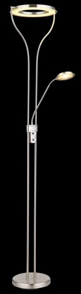 Globo 59038ND - LED димируема подова лампа EBRO 20W/230V + 4W матов хром