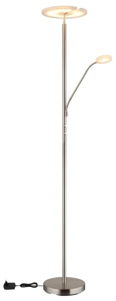 Globo 59093N - LED димируема подова лампа STANFORD 28W/230V + 5W 3000K в лъскав хром