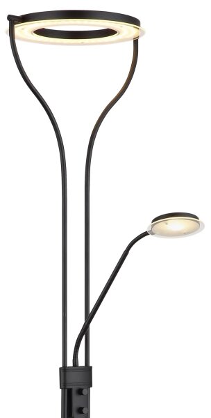 Globo 59038SD - LED димируема подова лампа EBRO 20W/230V + 4W 3000K черна