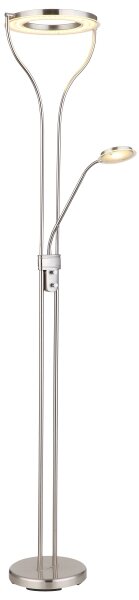 Globo 59038ND - LED димируема подова лампа EBRO 20W/230V + 4W матов хром