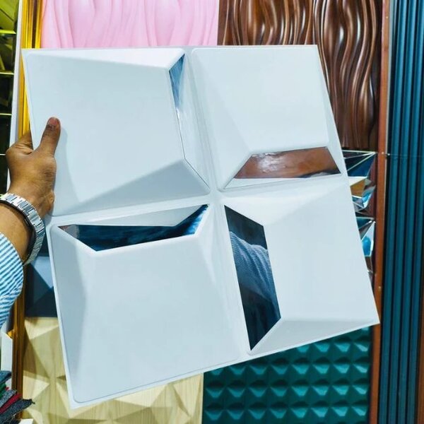 Reflectiva™ 3d Pvc огледален стенен панел 50 X 50 см - 8 броя, Дървесен ефект