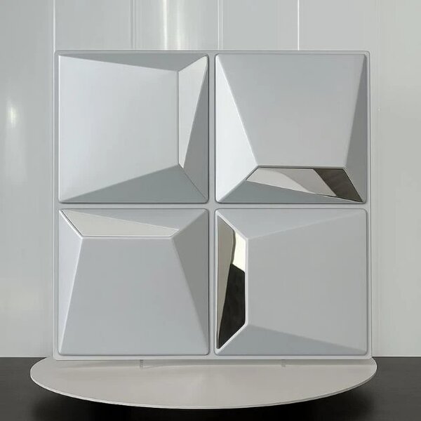 Reflectiva™ 3d Pvc огледален стенен панел 50 X 50 см - 8 броя, Дървесен ефект