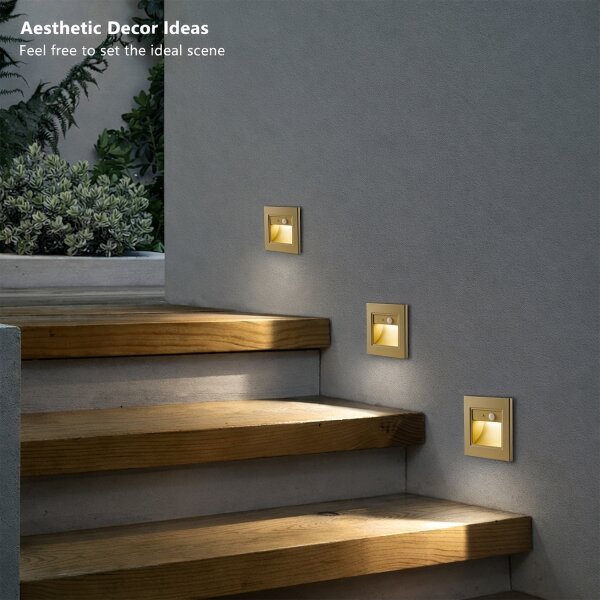 Brilagi - LED осветително тяло за стълби със сензор STEP LIGHT LED/1,5W/230V IP44 златисто