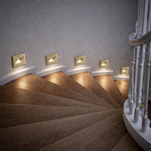 Brilagi - LED осветително тяло за стълби със сензор STEP LIGHT LED/1,5W/230V IP44 златисто