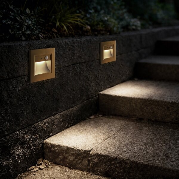 Brilagi - LED осветително тяло за стълби със сензор STEP LIGHT LED/1,5W/230V IP44 златисто