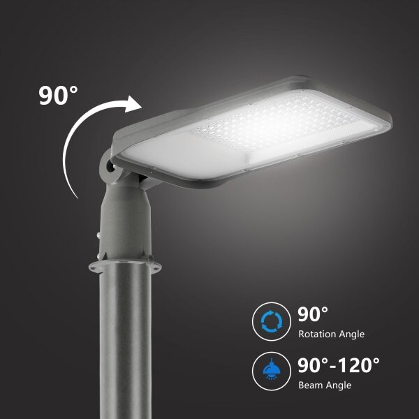 Brilagi-LED Външна лампа със стълб и кабел 3 m URBANLIGHT LED/100W/230V, сива, IP65