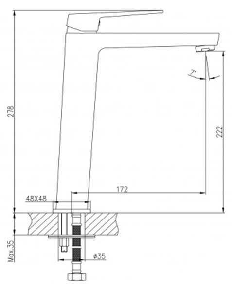 СМЕСИТЕЛ ЗА УМИВАЛНИК INTER CERAMIC ICF 1418191B ЕЛИНОР ЧЕРЕН МАТ